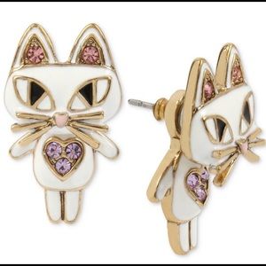 Betsey Johnson full body cat earrings